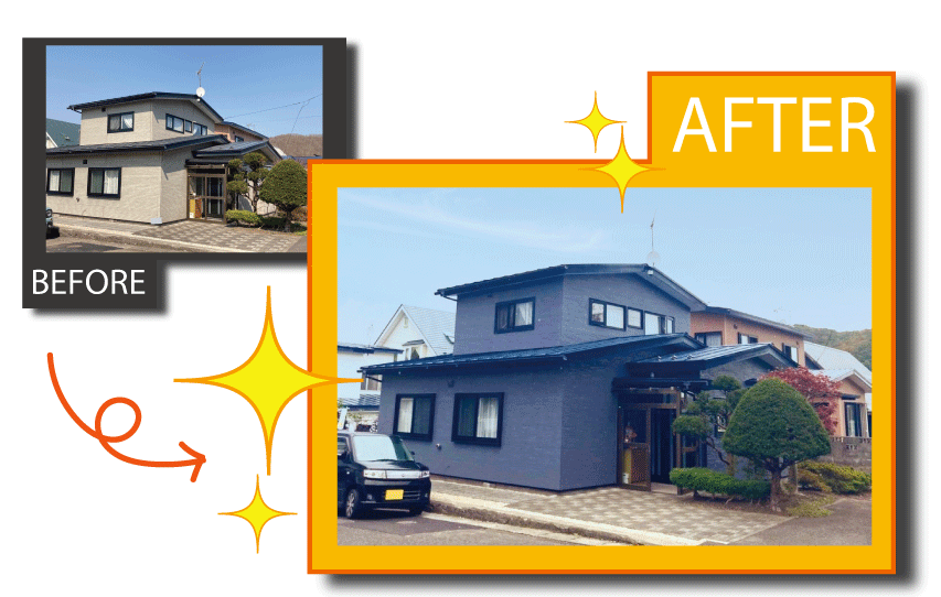 室蘭市高砂町の外壁と屋根塗装の施工事例